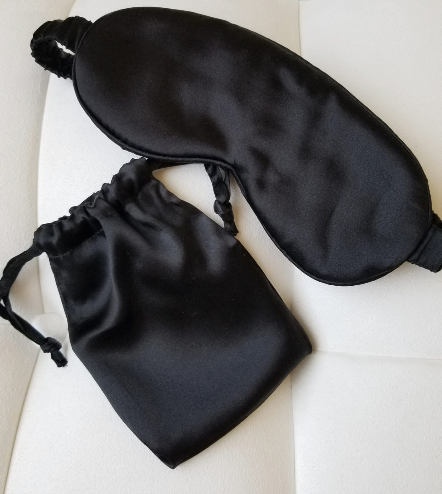 100% Silk Sleeping Eye Mask Black